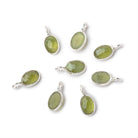 7x5mm Sterling Silver Bezel Idocrase Rose Cut Oval Pendant 1 piece - Beadsofcambay.com