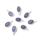 7x5mm Sterling Silver Bezel Iolite Rose Cut Oval Pendant 1 piece - Beadsofcambay.com