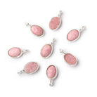 7x5mm Sterling Silver Bezel Thulite Rose Cut Oval Pendant 1 piece - Beadsofcambay.com