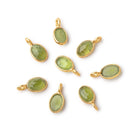 7x5mm Vermeil Bezel Idocrase Rose Cut Oval Pendant 1 piece - Beadsofcambay.com