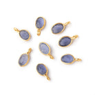 7x5mm Vermeil Bezel Iolite Rose Cut Oval Pendant 1 piece - Beadsofcambay.com