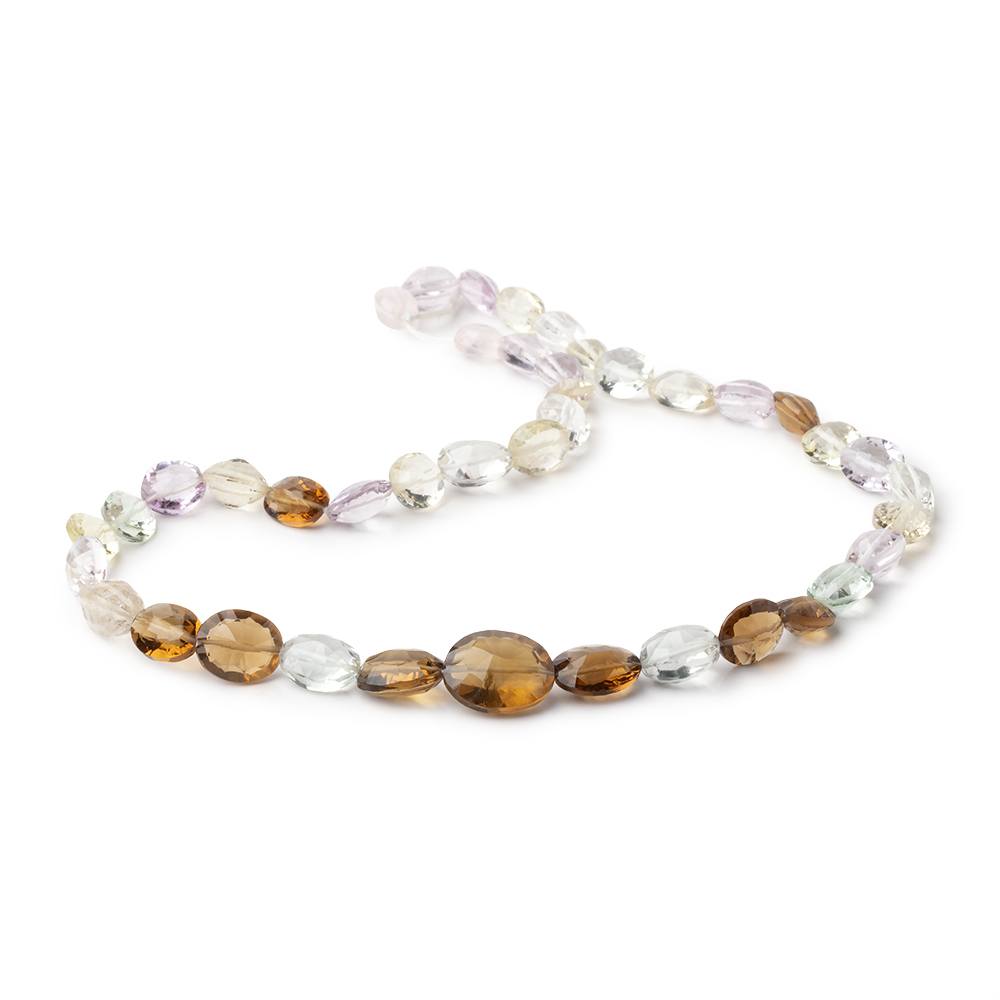 7x6 - 13x11mm Multi Gem Concave Faceted Oval 14 inch 40 Beads AAA - Beadsofcambay.com