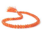 8 - 10.5mm Carnelian Faceted Rondelle Beads 15 inch 62 pieces - Beadsofcambay.com
