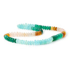 8 - 10mm Multi Color Chalcedony Faceted Rondelle 20 inch 100 Beads - Beadsofcambay.com