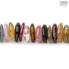 8 - 10mm Multi Color Tourmaline Plain Chip 16 inch 152 Beads 1mm Hole - Beadsofcambay.com