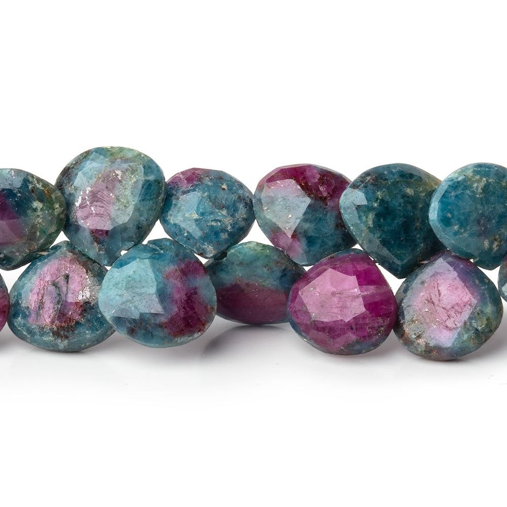 8 - 10mm Ruby in Kyanite Faceted Heart Beads 8 inch 44 pieces - Beadsofcambay.com