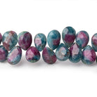 8 - 10mm Ruby in Kyanite Faceted Pear Beads 7.5 inch 54 pieces - Beadsofcambay.com