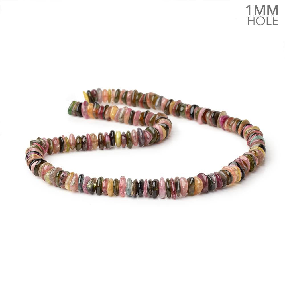 8 - 11mm Multi Color Tourmaline Plain Chip 16 inch 136 Beads 1mm Hole - Beadsofcambay.com