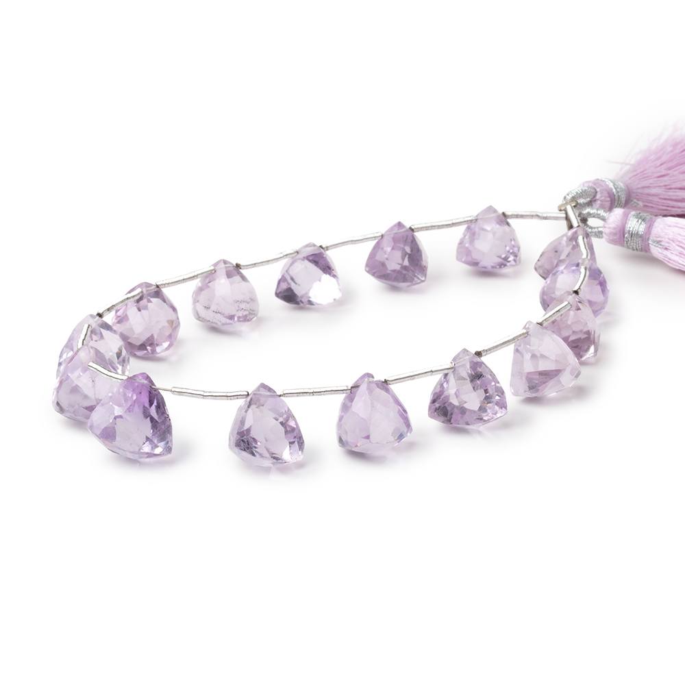 8 - 11mm Pink Amethyst Faceted Trillion Beads 7 inch 14 pieces - Beadsofcambay.com