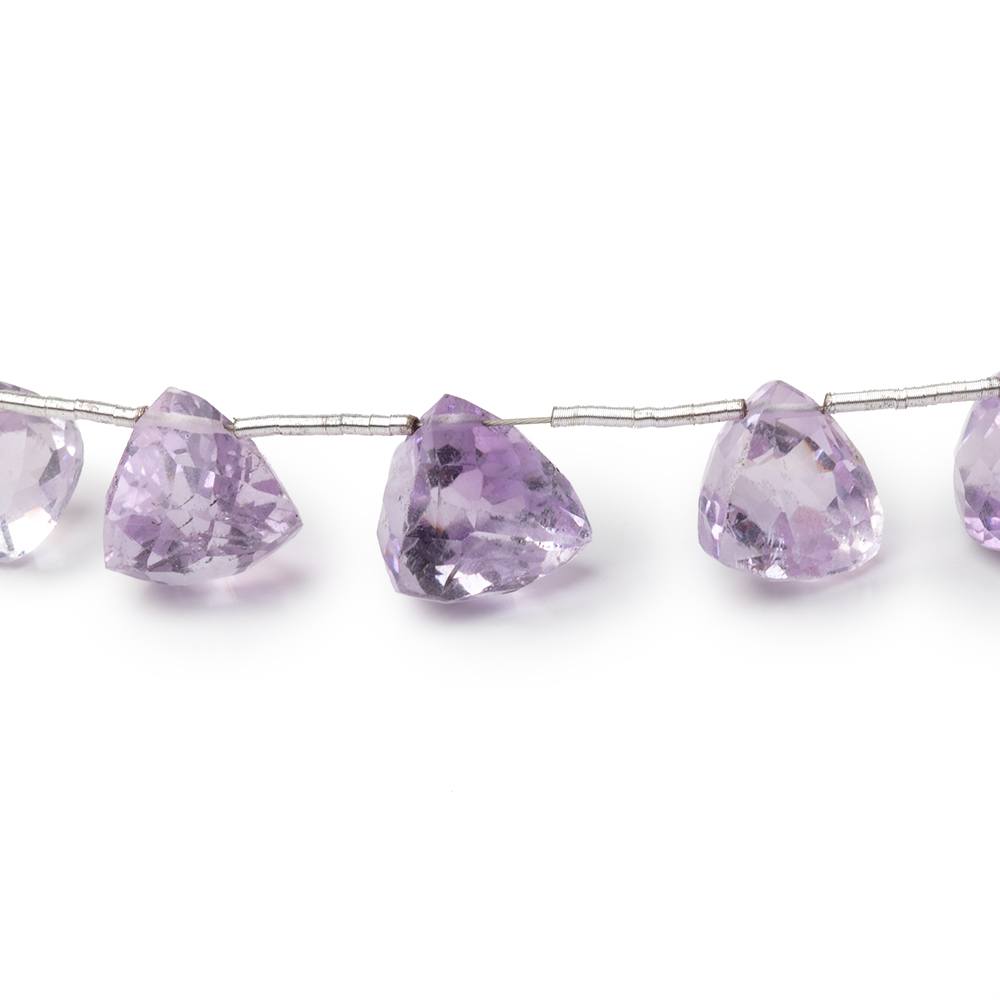 8 - 11mm Pink Amethyst Faceted Trillion Beads 7 inch 14 pieces - Beadsofcambay.com