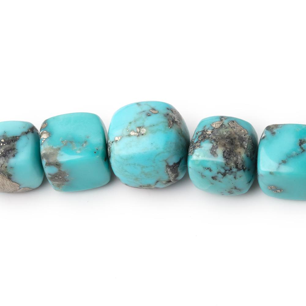 8 - 11mm Sleeping Beauty Turquoise Plain Cubes 16 inch 47 Beads AAA - Beadsofcambay.com