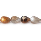 8 - 11mm Sunstone & Moonstone Straight Drill Tear Drop 7.25 in 19 Beads - Beadsofcambay.com