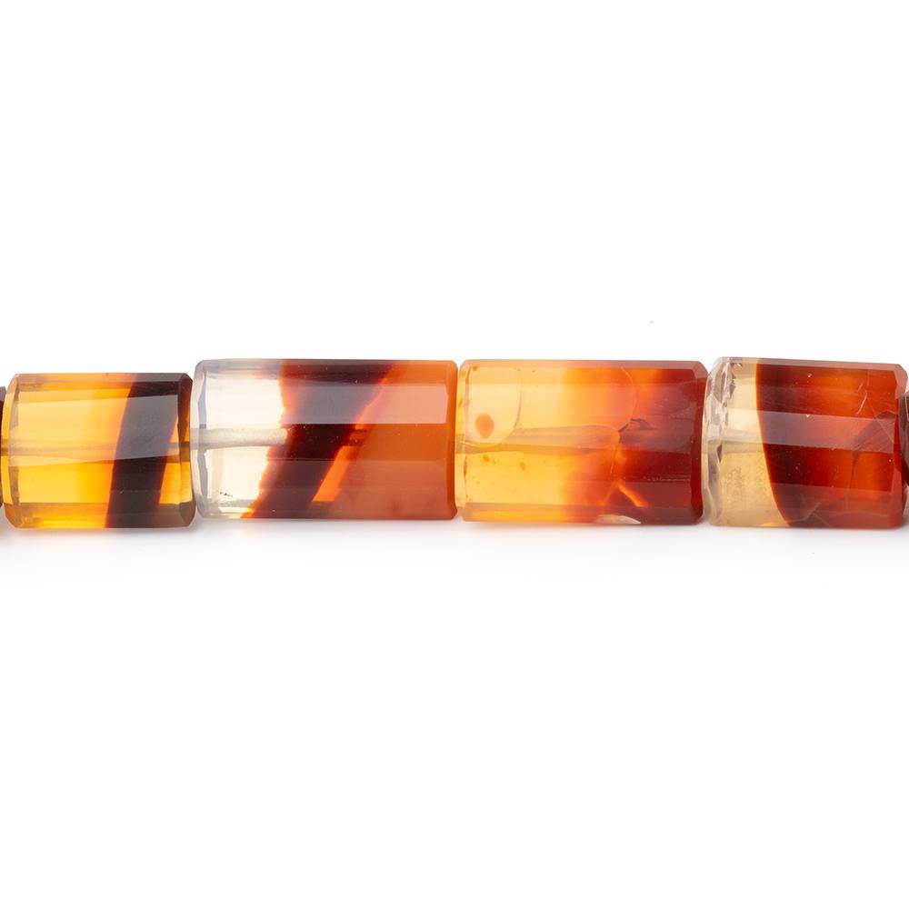 8 - 16mm Mexican Fire Opal Step - Faceted Tube 19 inch 44 Beads AAA - Beadsofcambay.com
