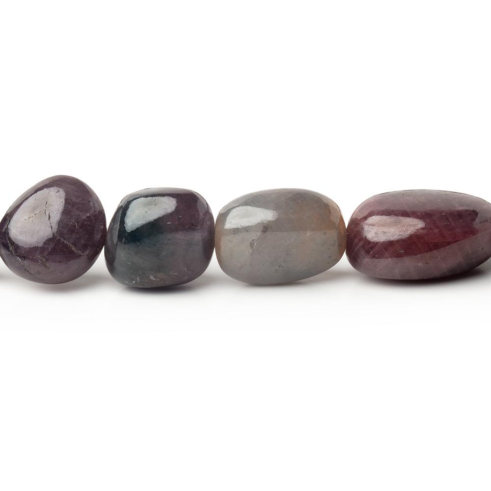8 - 17mm Sapphire & Ruby Plain Nugget Beads 18 inch 41 pieces - Beadsofcambay.com