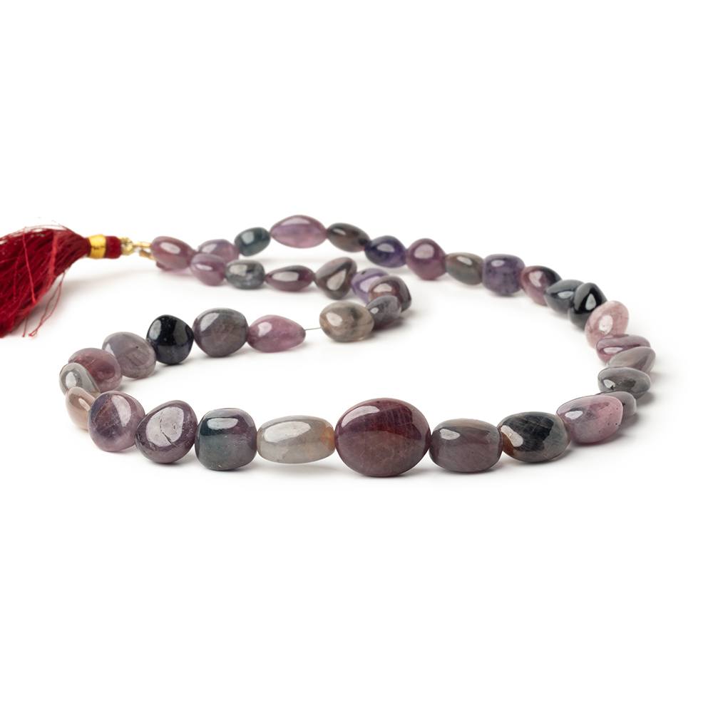 8 - 17mm Sapphire & Ruby Plain Nugget Beads 18 inch 41 pieces - Beadsofcambay.com