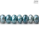 8 - 8.5mm Mystic Antique Blue Moonstone 2mm Large Hole Faceted Rondelles 8 inch 36 Beads - Beadsofcambay.com