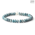8 - 8.5mm Mystic Antique Blue Moonstone 2mm Large Hole Faceted Rondelles 8 inch 36 Beads - Beadsofcambay.com