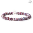 8 - 8.5mm Mystic Plum Moonstone 2mm Large Hole Faceted Rondelles 8 inch 36 Beads - Beadsofcambay.com