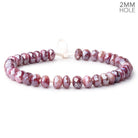 8 - 8.5mm Mystic Rose Moonstone 2mm Large Hole Faceted Rondelles 8 inch 36 Beads - Beadsofcambay.com