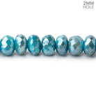 8 - 8.5mm Mystic Teal Moonstone 2mm Large Hole Faceted Rondelles 8 inch 35 Beads - Beadsofcambay.com