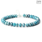 8 - 8.5mm Mystic Teal Moonstone 2mm Large Hole Faceted Rondelles 8 inch 35 Beads - Beadsofcambay.com