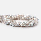 8 - 9mm Off White Keshi Side Drilled Freshwater Pearl 15.5 inch 51 Beads - Beadsofcambay.com