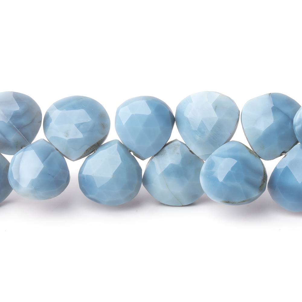 8 - 9mm Owyhee Denim Blue Opal Faceted Heart Beads 8 inch 46 pieces - Beadsofcambay.com