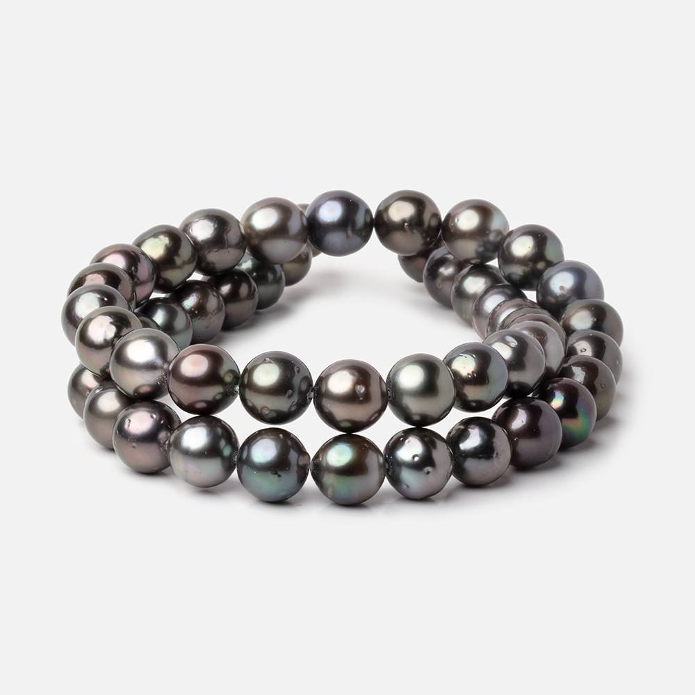 8 - 9mm Peacock Tahitian Saltwater Pearl Beads 16 inch 48 pieces A - Beadsofcambay.com