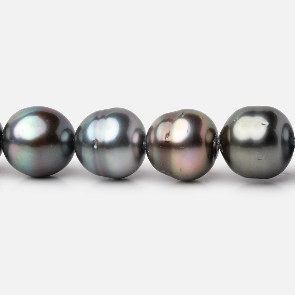 8 - 9mm Peacock Tahitian Saltwater Pearl Beads 16 inch 48 pieces A - Beadsofcambay.com