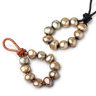 9-11mm Palm Green Large Hole Baroque Pearls Set of 10 - BeadsofCambay.com