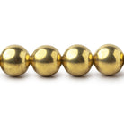 10mm Brass Polished Round Beads 8 inch 22 pieces - BeadsofCambay.com