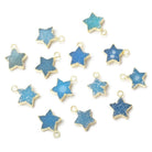 8.5 - 10.5mm Gold Leafed Blue Drusy Star Pendant 1 focal - Beadsofcambay.com