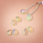 8.5 - 10mm Ethiopian Opal Plain Pear Set of 2 Focal Beads AAA - Beadsofcambay.com