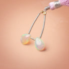 8.5 - 10mm Ethiopian Opal Plain Pear Set of 2 Focal Beads AAA - Beadsofcambay.com