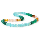 8.5 - 10mm Multi Color Chalcedony Faceted Rondelle 19 inch 94 Beads - Beadsofcambay.com
