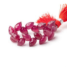8.5-10mm Ruby Shoulder Drill Faceted Tear Drop 4 inch 19 Beads AAA - Beadsofcambay.com
