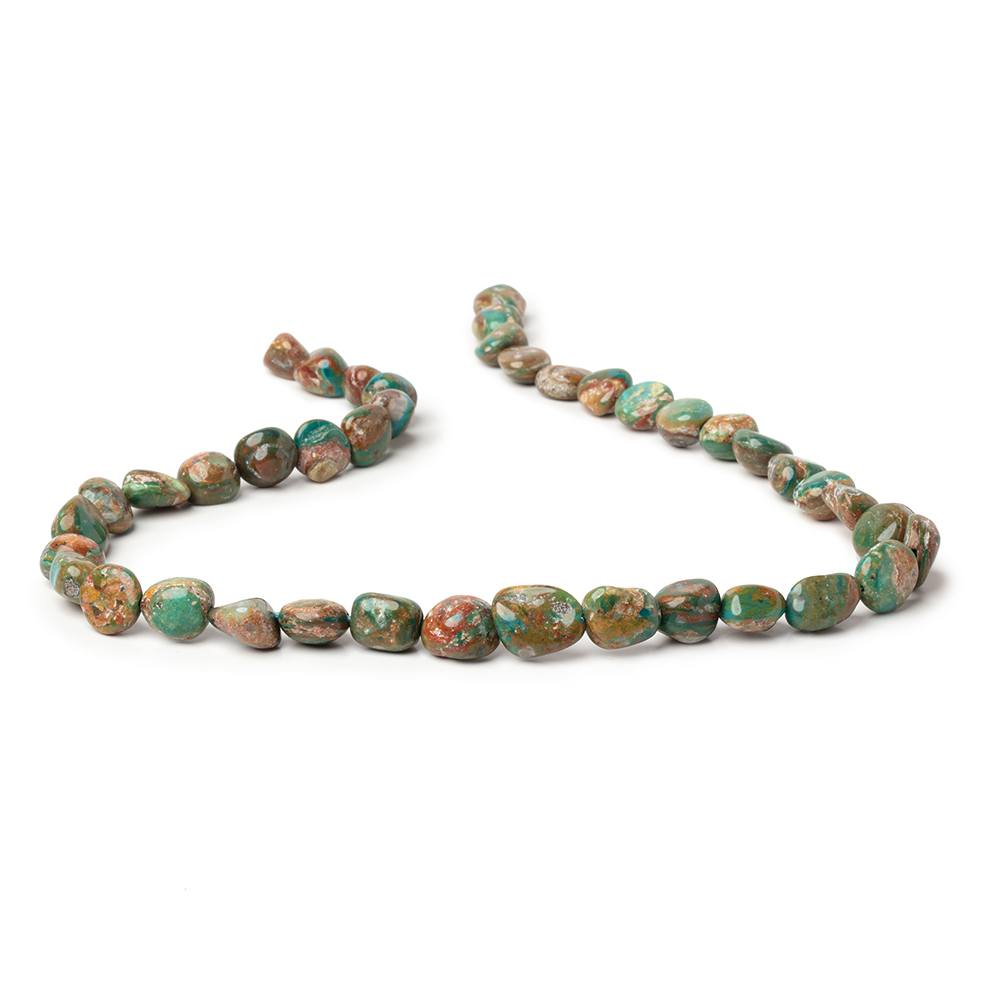 8.5-12.5mm Blue Peruvian Opal & Matrix Plain Nuggets 15.5 inch 32 pieces - Beadsofcambay.com