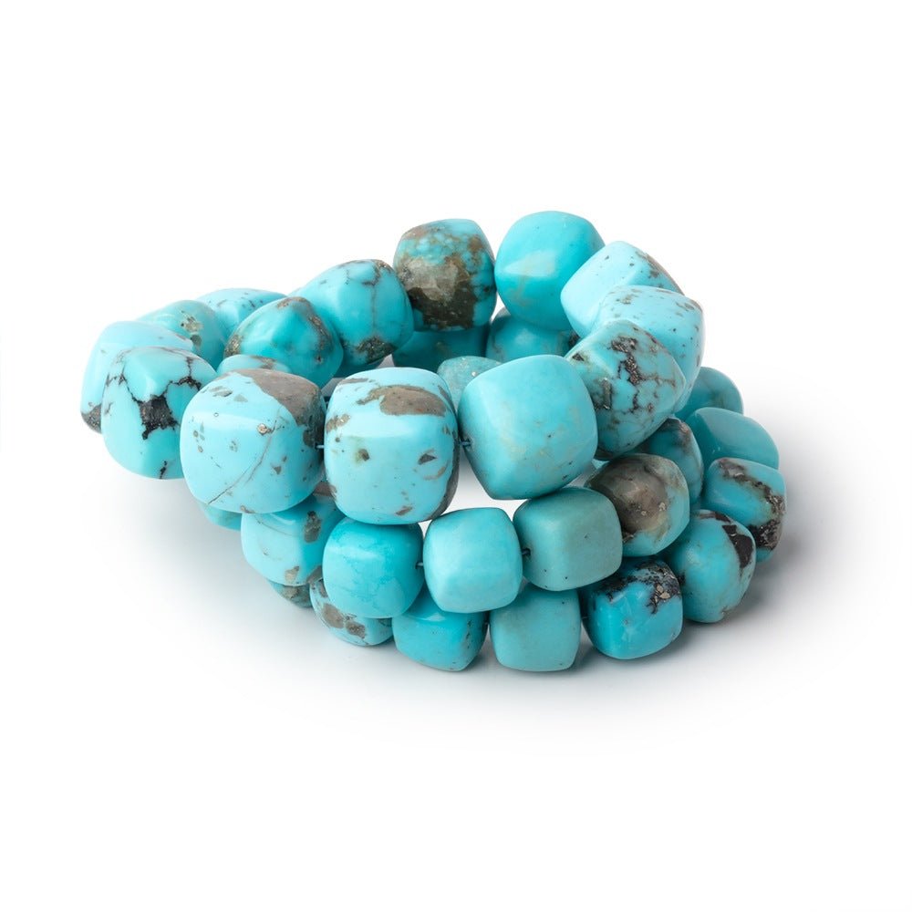 8.5 - 13mm Sleeping Beauty Turquoise Plain Cubes 16 inch 41 Beads AAA - Beadsofcambay.com