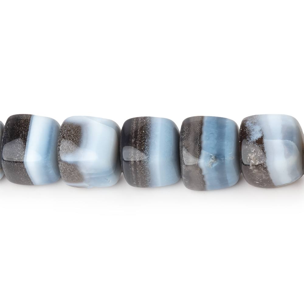 8.5-9mm Banded Owyhee Blue Opal Plain Cube Beads 7.5 inch 20 pieces - Beadsofcambay.com