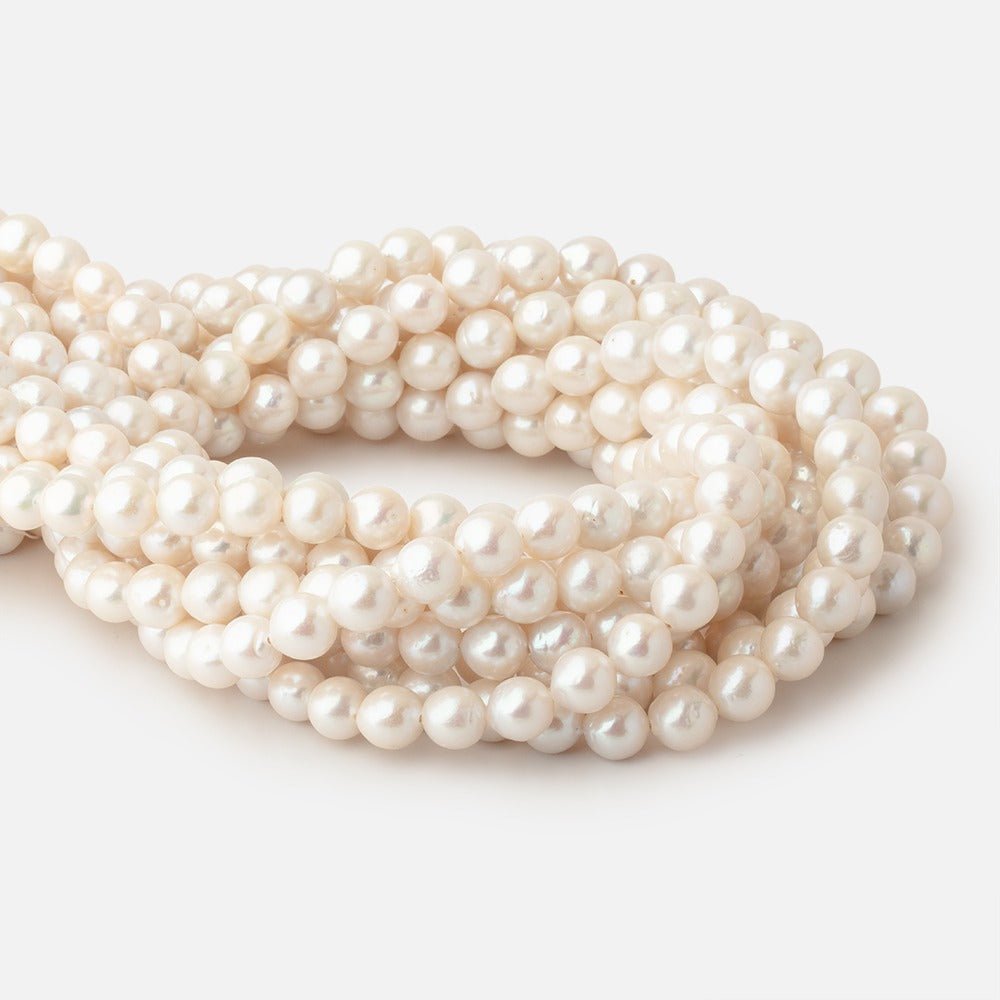 8.5 - 9mm Cream Chinese Akoya Saltwater Pearls 15 inch 44 Beads A - Beadsofcambay.com