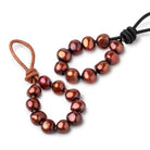 8.5-10.5mm Saffron Brown Large Hole Baroque Pearls Set of 10 - BeadsofCambay.com