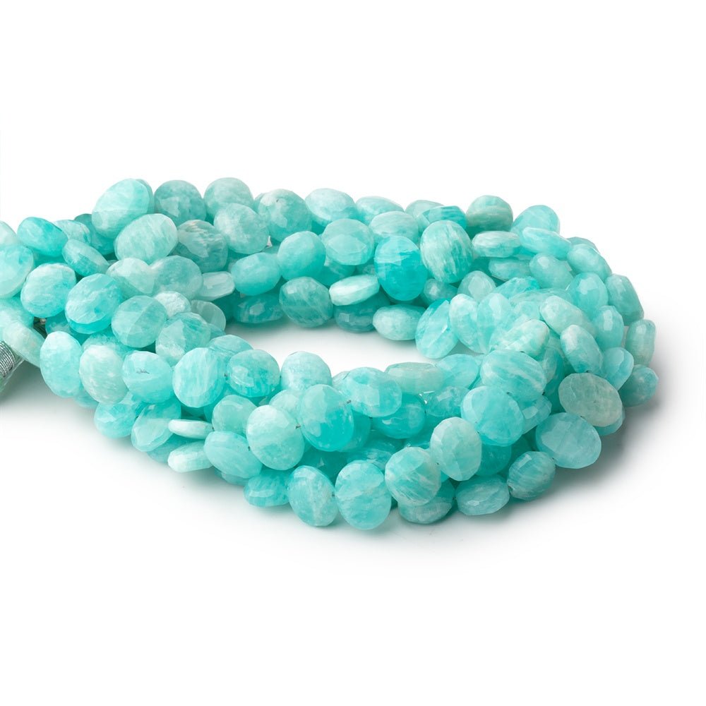 8.5x6.5mm Amazonite Faceted Oval Beads 8 inch 30 pieces - Beadsofcambay.com