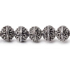 8mm Antiqued Silver Plated Copper Roval Persian Beads 8 inch 28 pieces - Beadsofcambay.com
