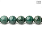 8mm Brazilian Emerald Plain Round Beads 16 inch 46 pieces 1mm Hole - Beadsofcambay.com