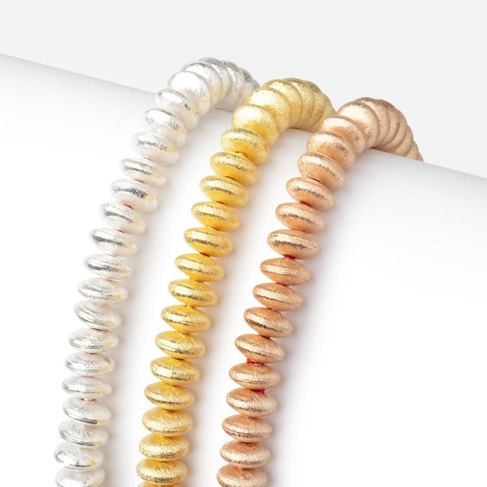 8mm Brushed Disc Beads - Beadsofcambay.com