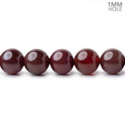 8mm Dark Sard Agate Plain Round 15 inch 45 Beads 1mm Hole - Beadsofcambay.com