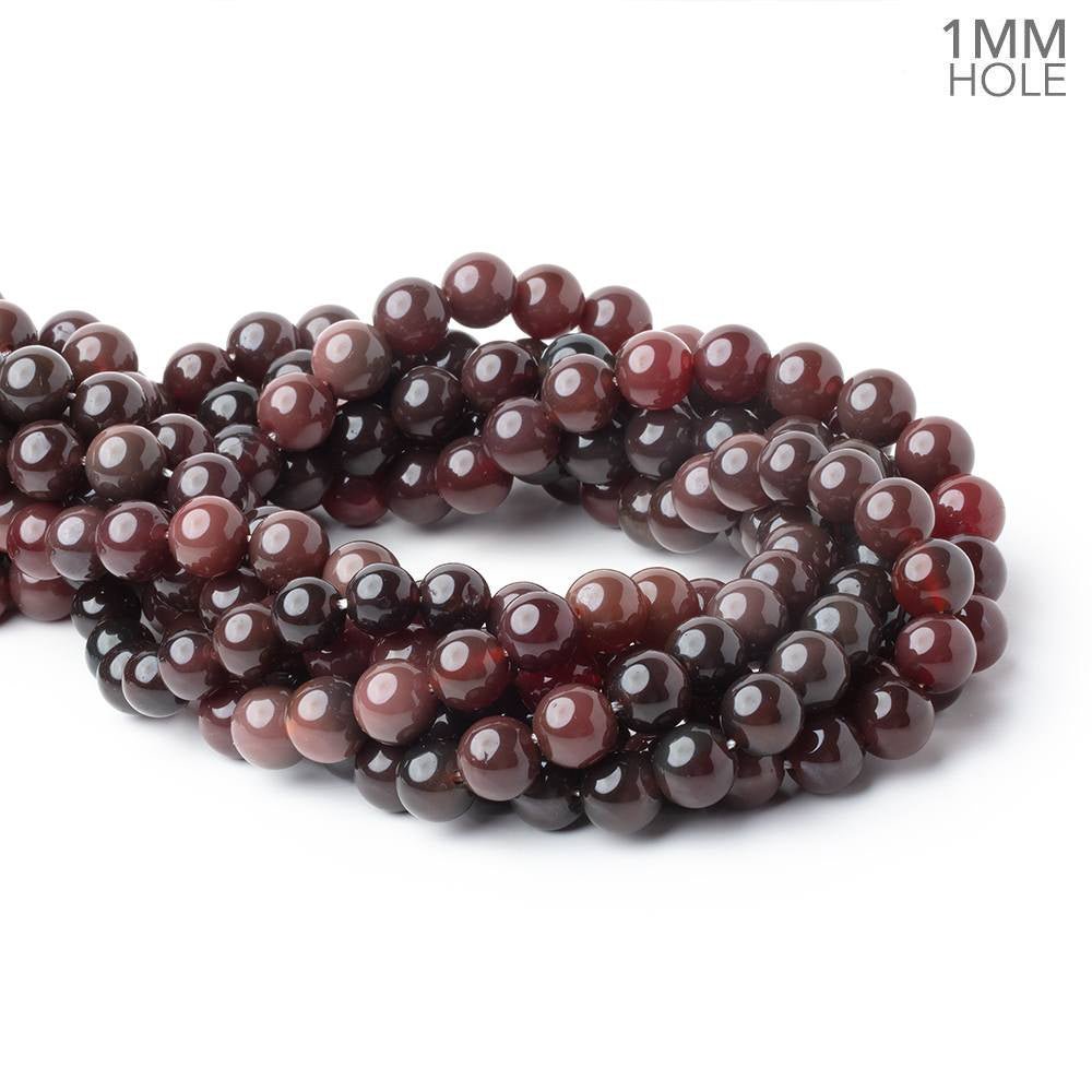 8mm Dark Sard Agate Plain Round 15 inch 45 Beads 1mm Hole - Beadsofcambay.com