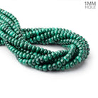 8mm Malachite Plain Rondelle Beads 15.5 inch 82 pieces 1mm Hole - Beadsofcambay.com