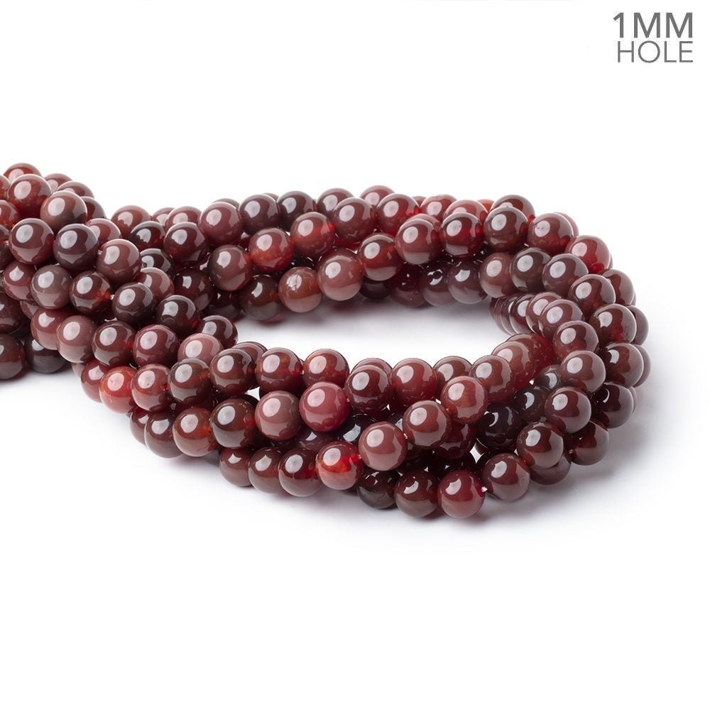 8mm Sard Agate Plain Round 15 inch 45 Beads 1mm Hole - Beadsofcambay.com