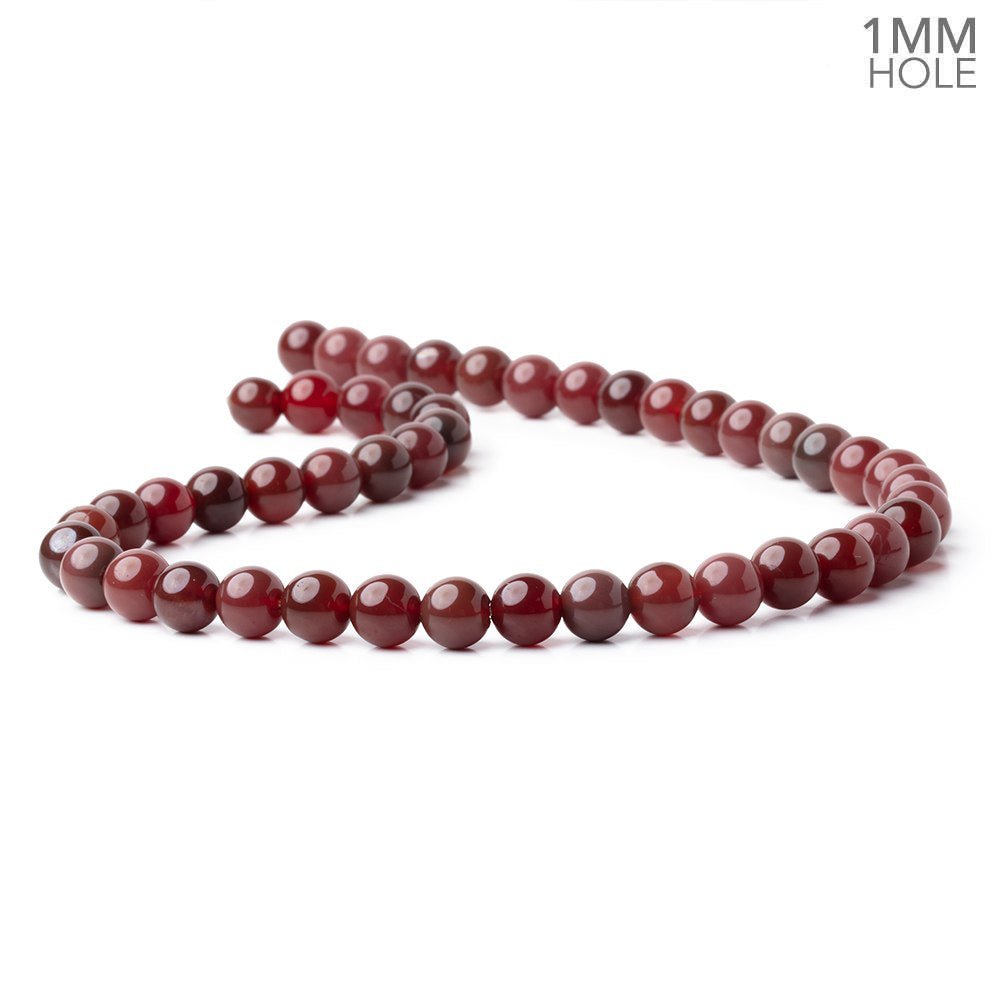 8mm Sard Agate Plain Round 15 inch 45 Beads 1mm Hole - Beadsofcambay.com